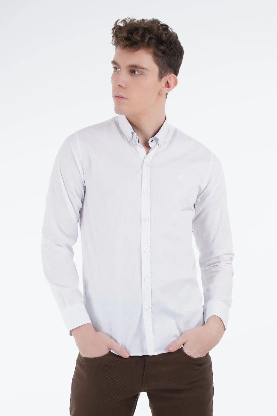 White Textured Shirt