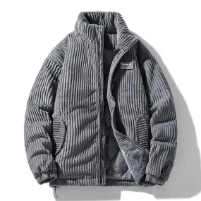 Winter Corduroy Parka Jacket for Men – Stylish & Warm Autumn Puffer