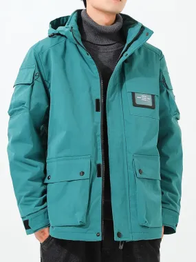 Winter Multi-Pockets Warm Parka Jacket Plus Size 8XL Hooded Waterproof Windbreaker