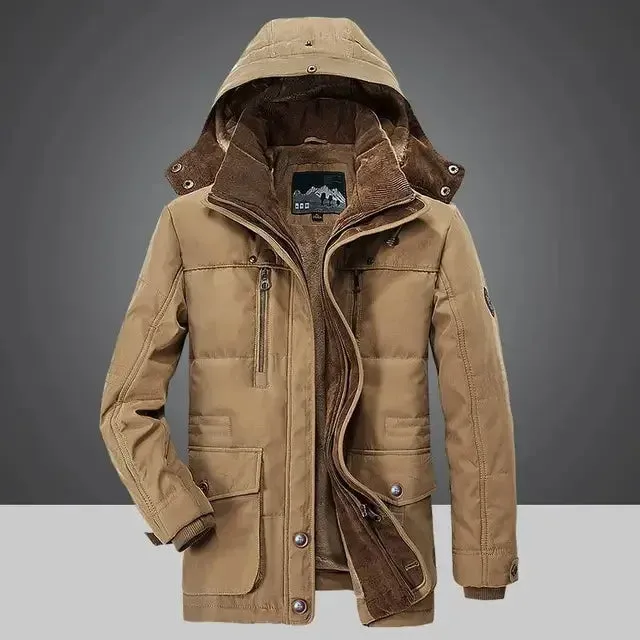 Winter Waterproof Jacket for Men Casual Parka Windbreaker Overcoat