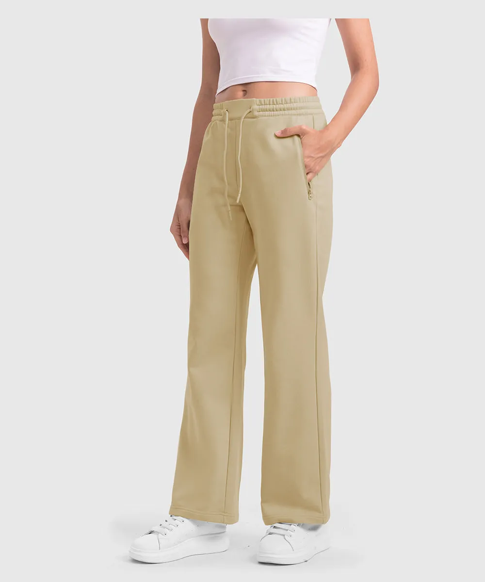 Women's 1/2 Zip Stand collar Pullover And Wide Leg Pants