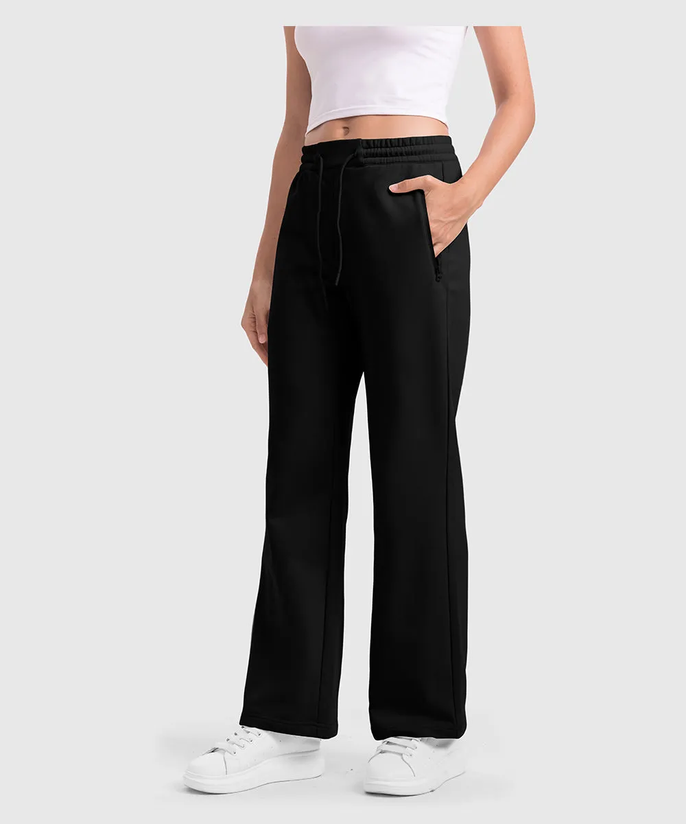 Women's 1/2 Zip Stand collar Pullover And Wide Leg Pants