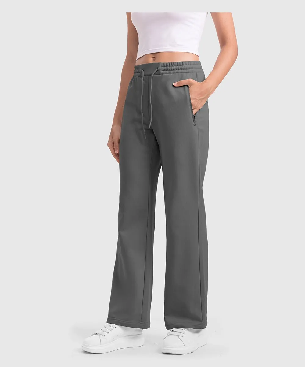 Women's 1/2 Zip Stand collar Pullover And Wide Leg Pants