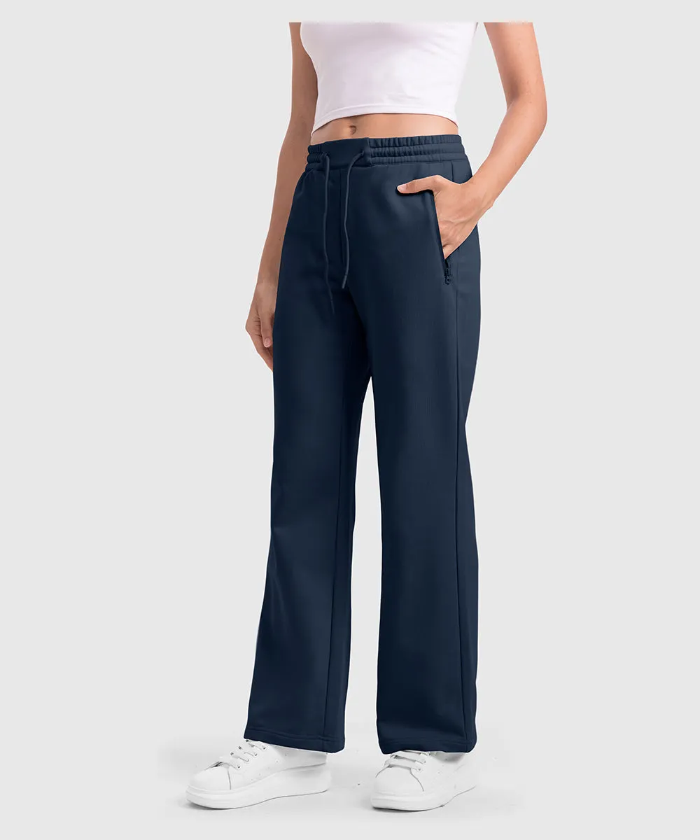 Women's 1/2 Zip Stand collar Pullover And Wide Leg Pants