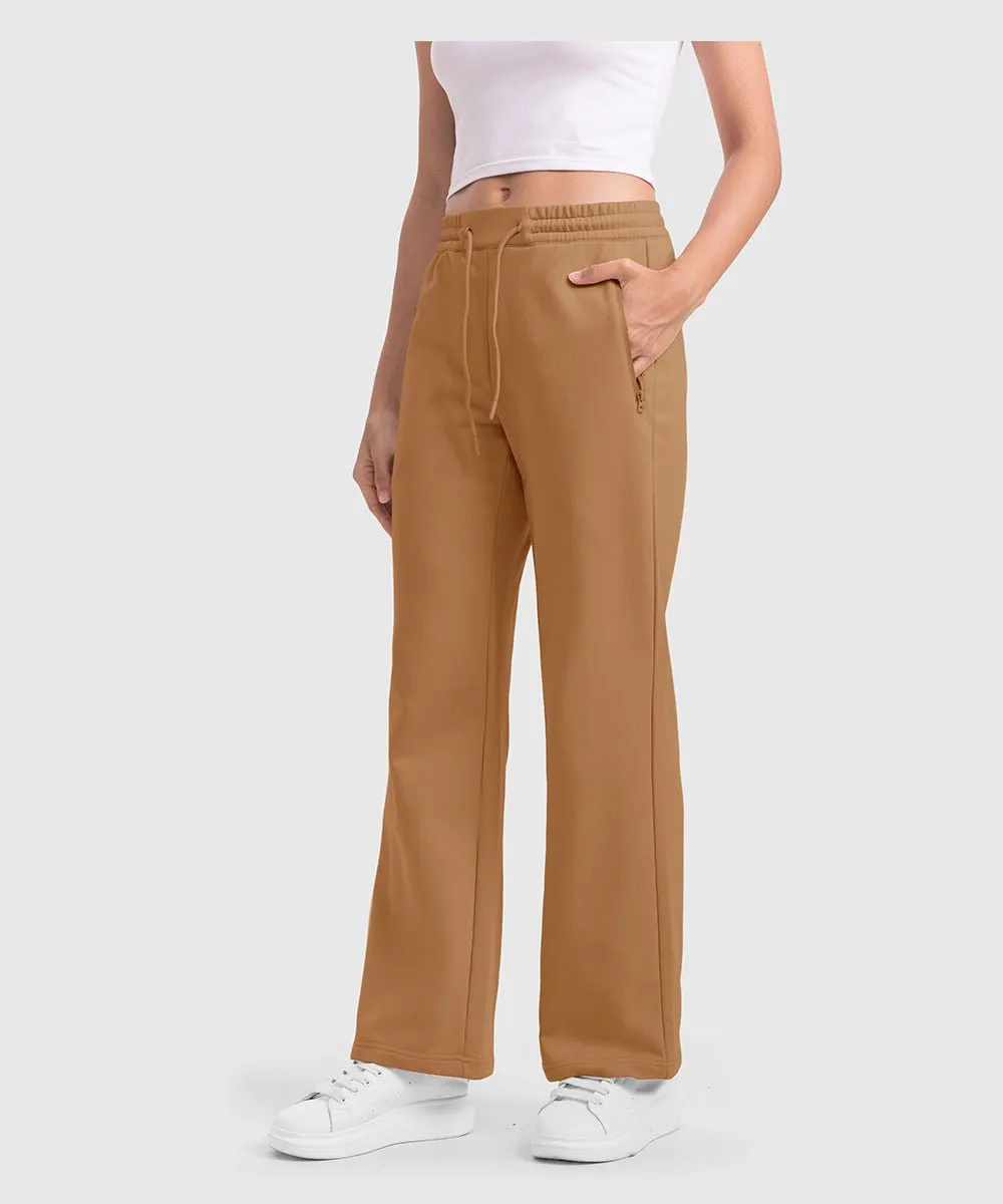 Women's 1/2 Zip Stand collar Pullover And Wide Leg Pants