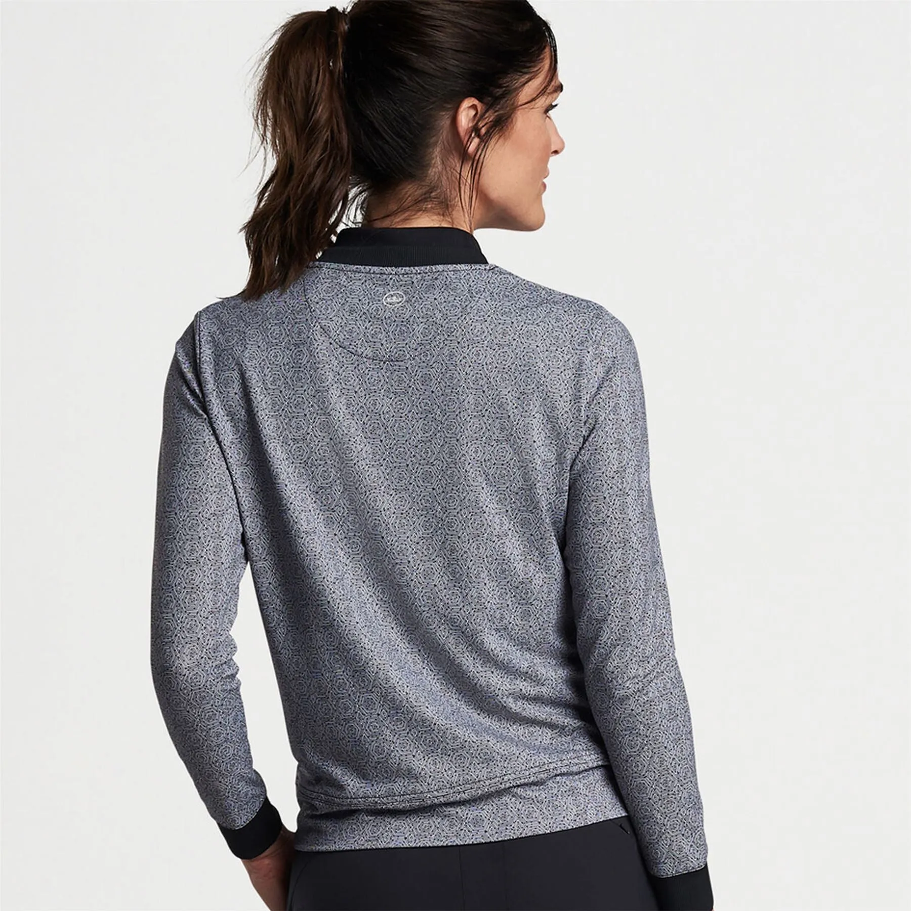 Womens Hexagons Print Birdie Sport Sweatshirt Black - SS24