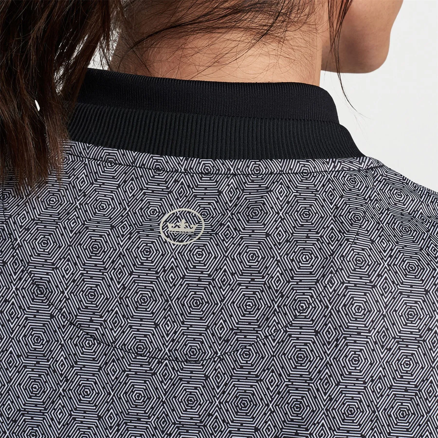 Womens Hexagons Print Birdie Sport Sweatshirt Black - SS24