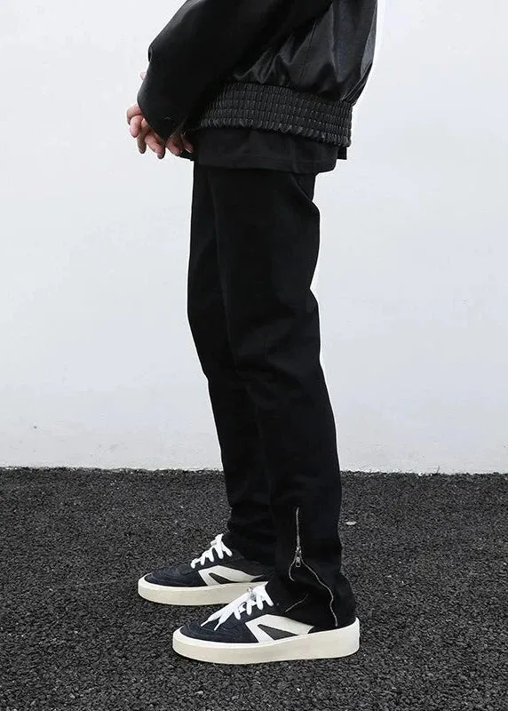 Zipped Bottom Straight Leg Jeans