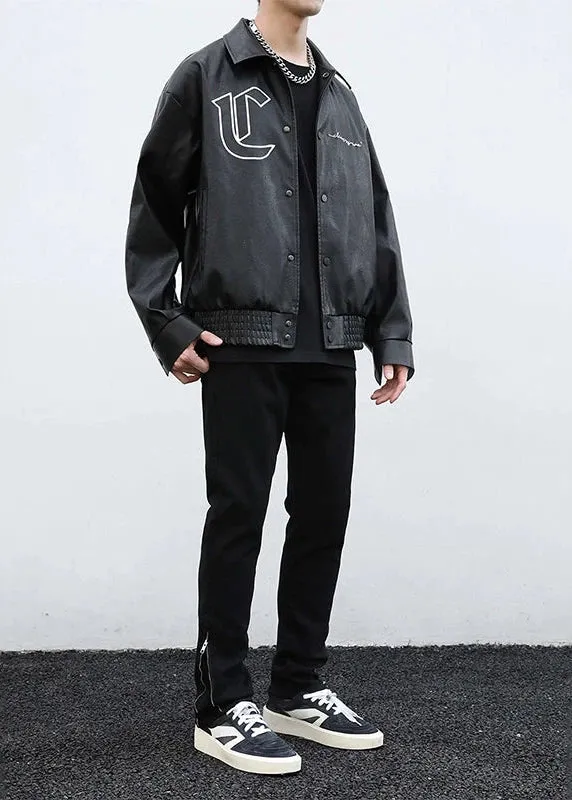 Zipped Bottom Straight Leg Jeans