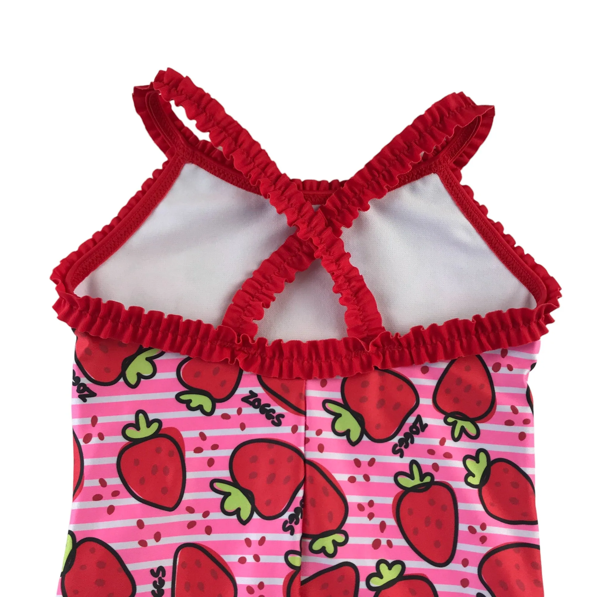 Zoggs swimsuit 4-5 years pink and red strawberries one piece cossie
