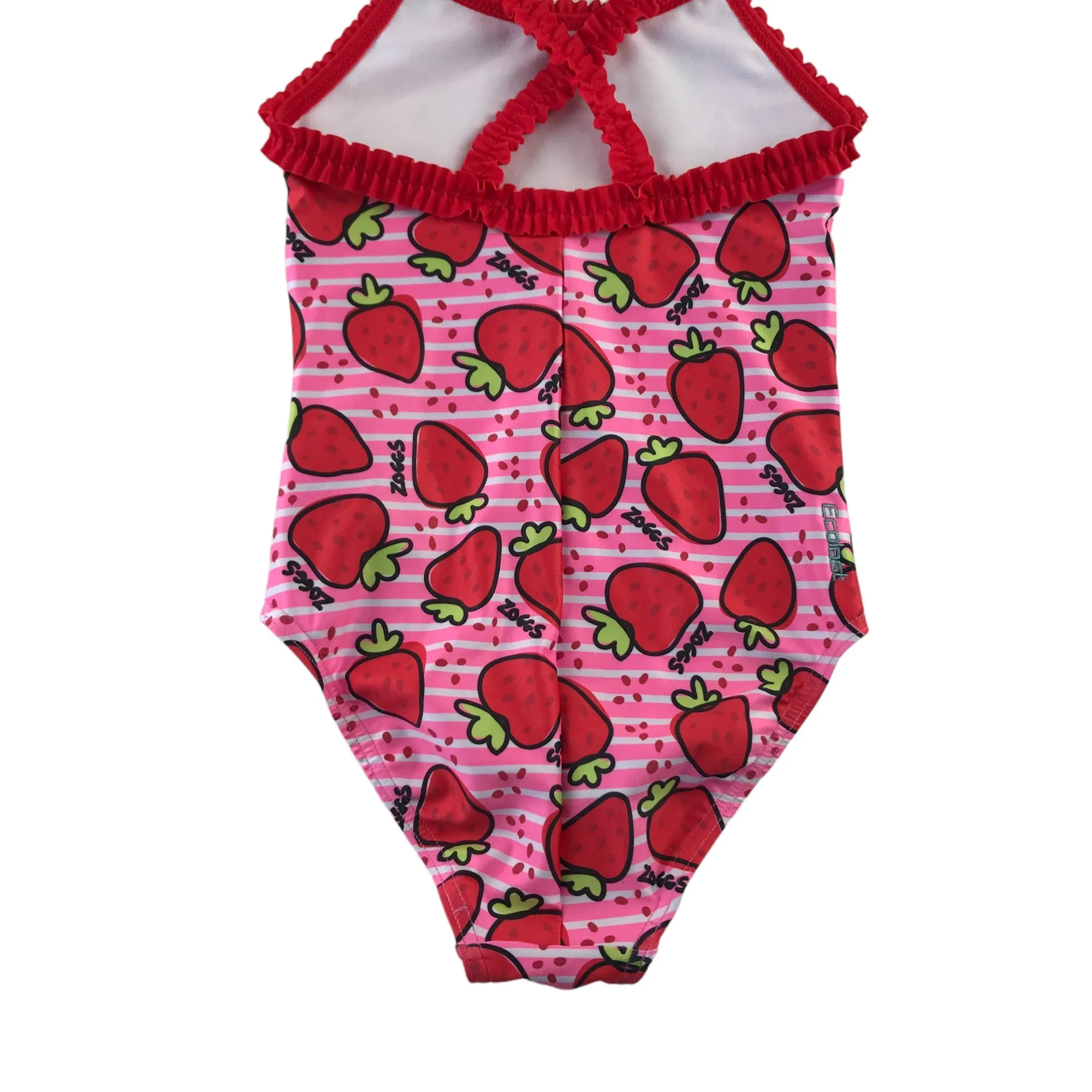 Zoggs swimsuit 4-5 years pink and red strawberries one piece cossie
