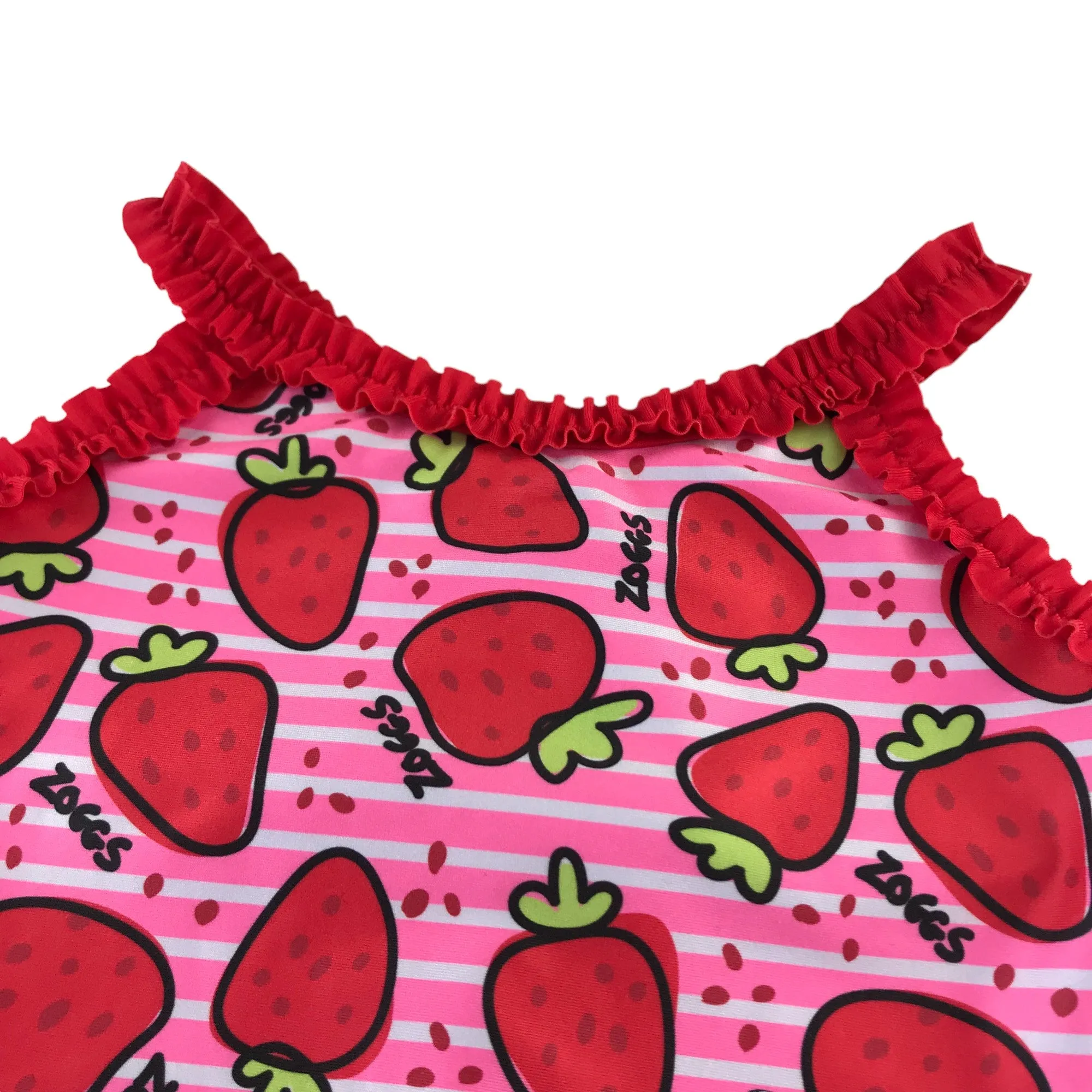 Zoggs swimsuit 4-5 years pink and red strawberries one piece cossie